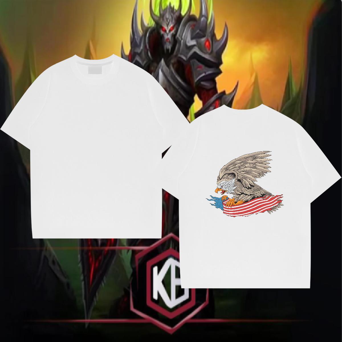 Fashion New Man T Shirts 230g Pure Cotton eagle Daily Outfit Clothings Breathable Short Sleeve Comfortable Men Clothes T-Shirt Plus Size Cartoon
