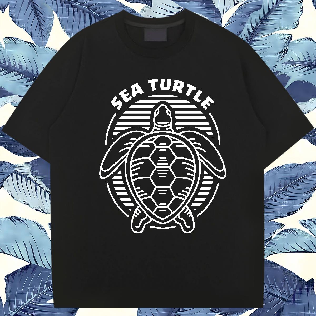 Fashion Casual Man T Shirts 100% Cotton 230g tortoise Casual Daily Wear Tees Breathable Soft Wholesale Men Tees Graphic