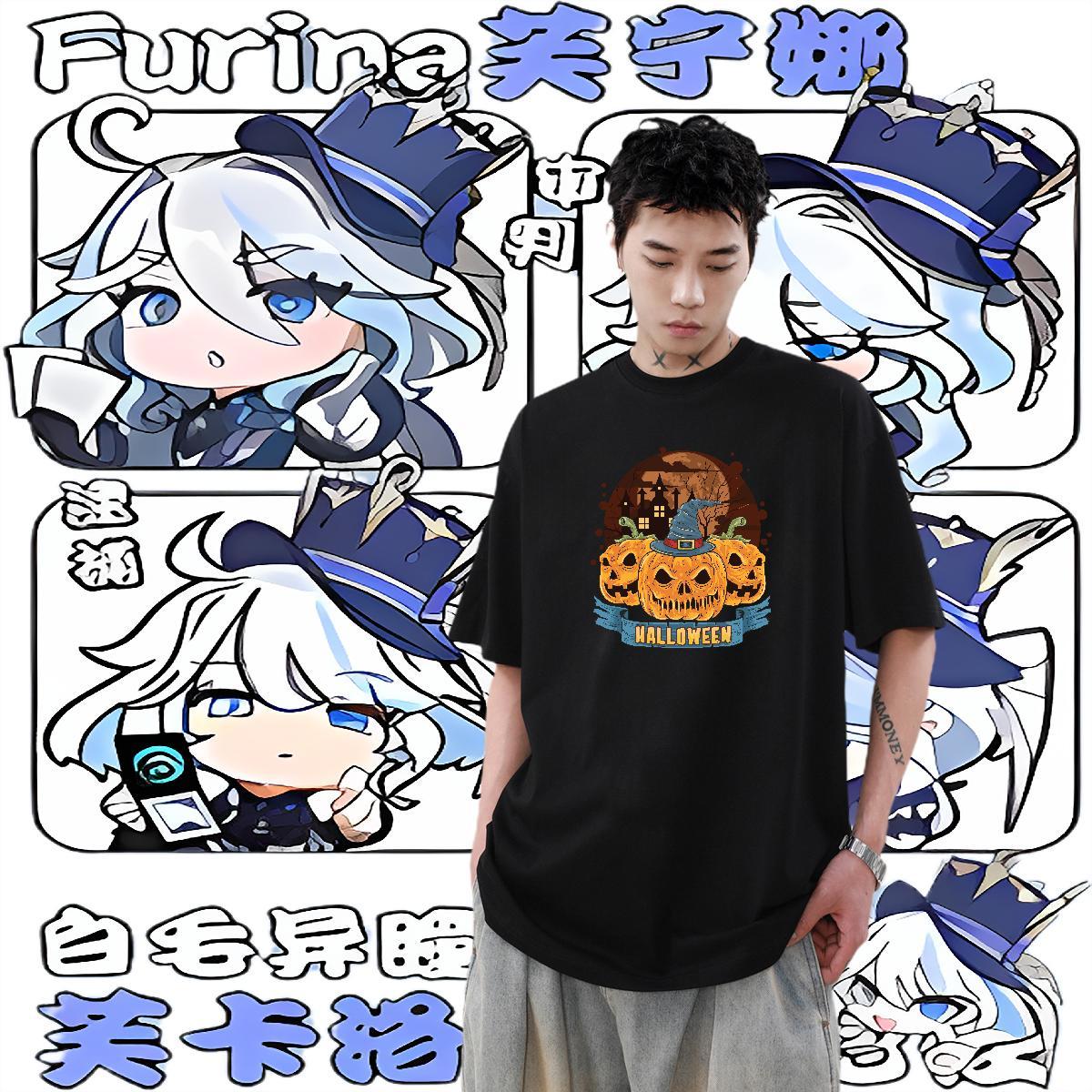 Brand T Shirt For Man 230g Pure Cotton Halloween Spring Summer Clothes Breathable Short Sleeve Soft Couples T Shirts Oversized 4XL