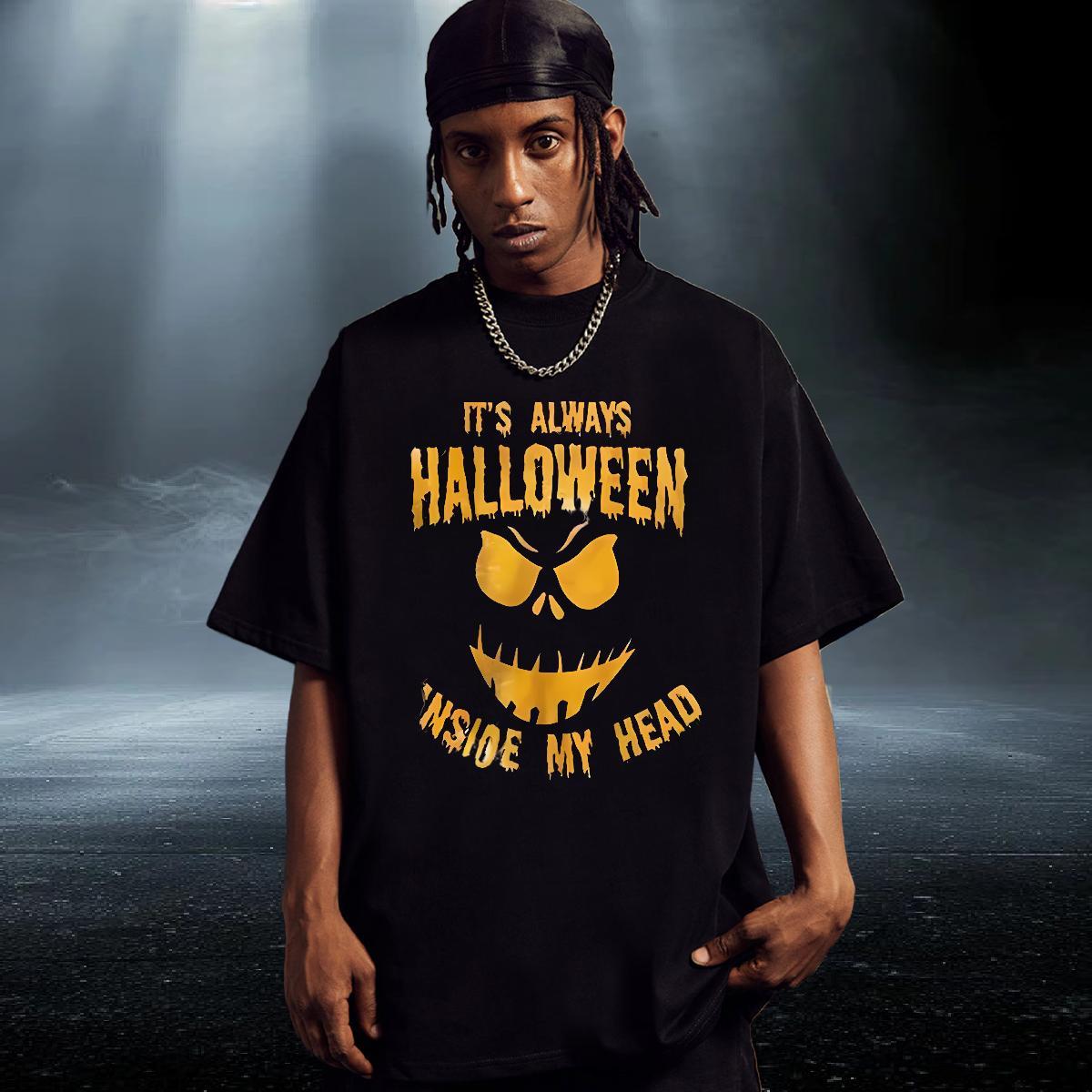 Designer Fashion Men T Shirts 230g 100% Cotton halloween Street Wear Polos Round Neck Short Sleeve Loose Fit Mens Tshirts DIY