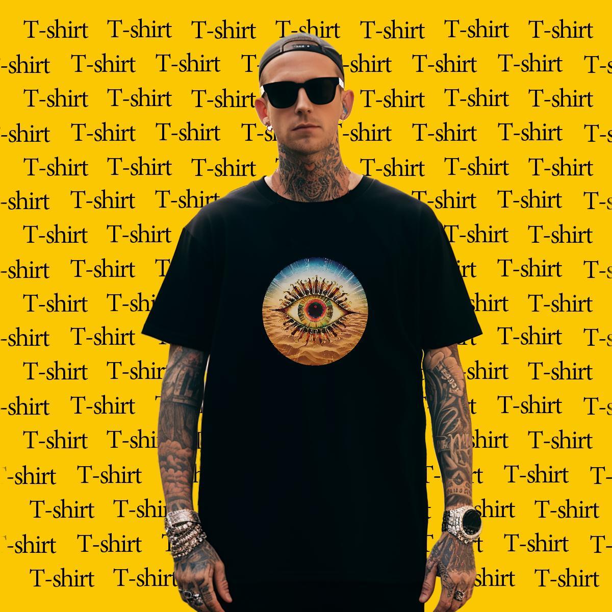 Men T Shirts 230g Pure Cotton logo Spring Summer Crew Neck DIY Men Tees Factory Direct Loose Fit Tops Shirt