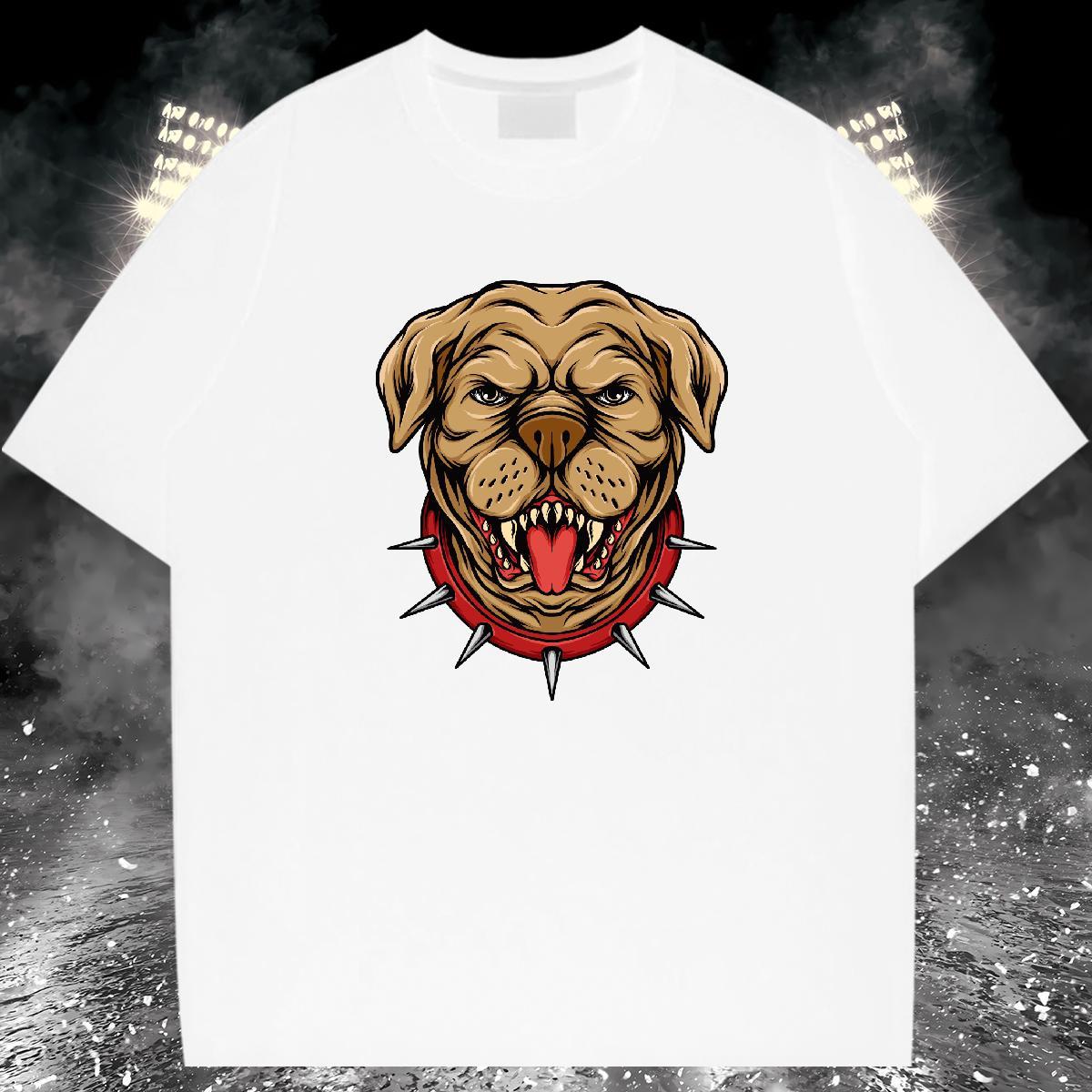 New Designer T Shirt For Man 230g Cotton dog Street Wear Tops Tees Breathable Crew Neck High Quality Men Clothes T-Shirt Anime Print