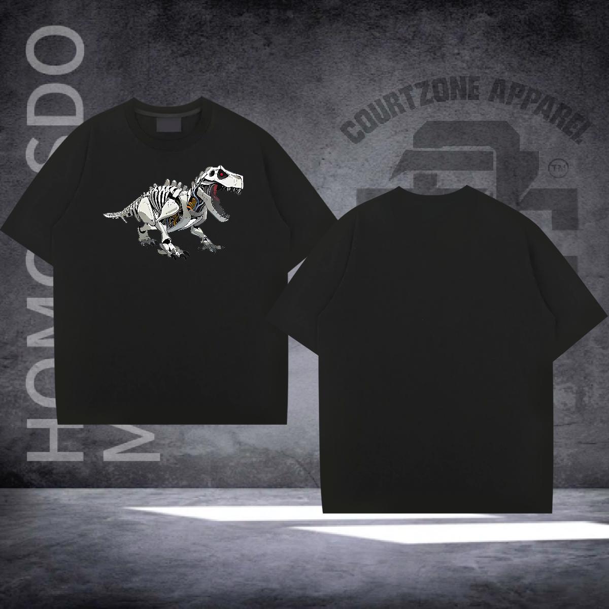 Customized Mens T Shirts 230g Pure Cotton dinosaur Summer Casual Clothes Breathable Soft Loose Fit Men Clothes T-Shirt Asian Size