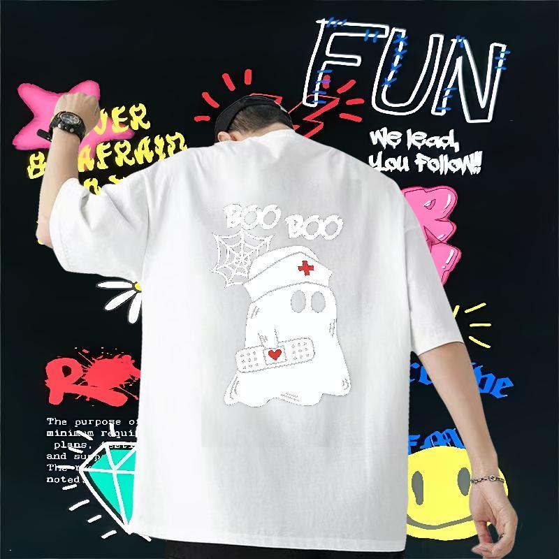 Factory Direct T-Shirts 230g 100% Cotton monster Sport Tops Tees Breathable Short Sleeve Brand Tshirt for Man Woman Cartoon Print