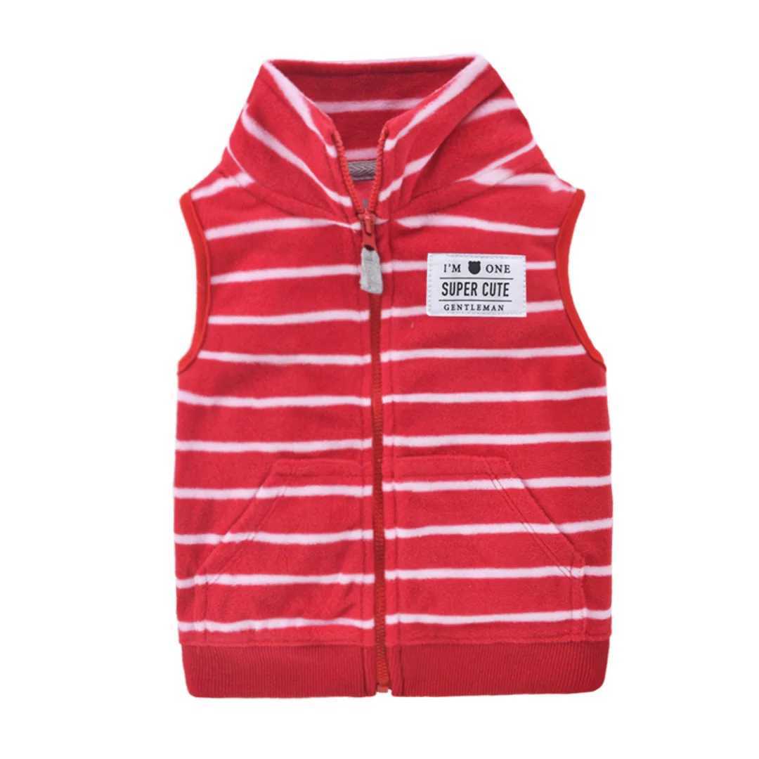 1-3Y childrens vest wool boys jacket single-layer waist jacket childrens girls jacket hooded baby vest for spring warmthW240724