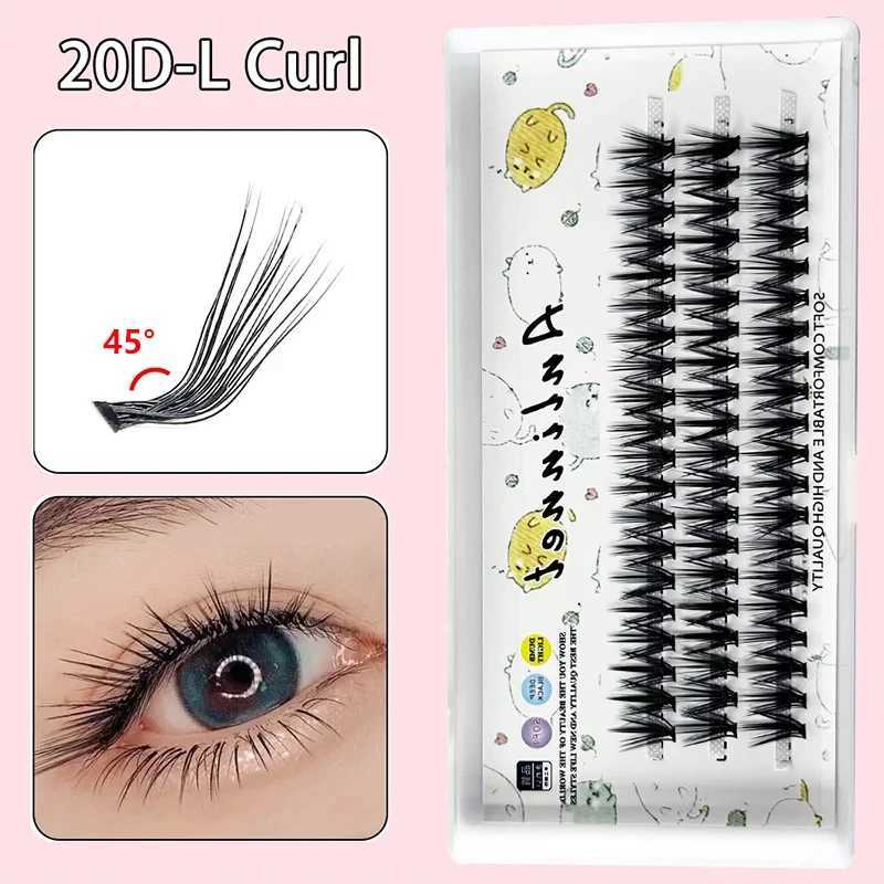 New 20D/30D/40D mink eyelashes L curled 60 bundles/box natural handmade eyelash clusters professional makeup eyelash tool wholesale W240803
