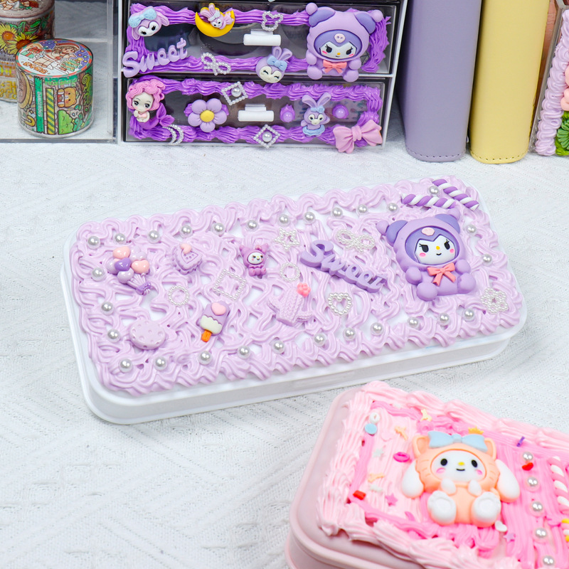 Cream Gel Stationery Box Material Pack DIY Handmade Pencil Box Internet Celebrity Creative Children's Puzzle Toy Set