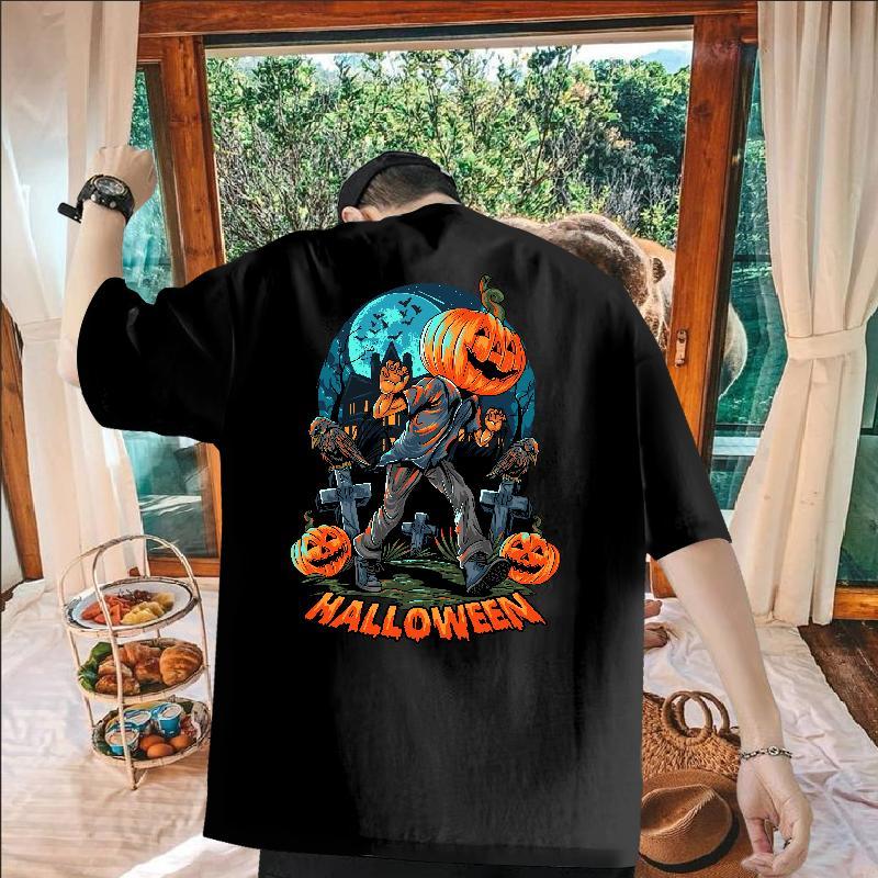 Fashion Designer Men T Shirts 230g Cotton pumpkin Spring Summer Tee Shirt Round Neck Short Sleeve Brand Men Clothes T-Shirt Floral Print