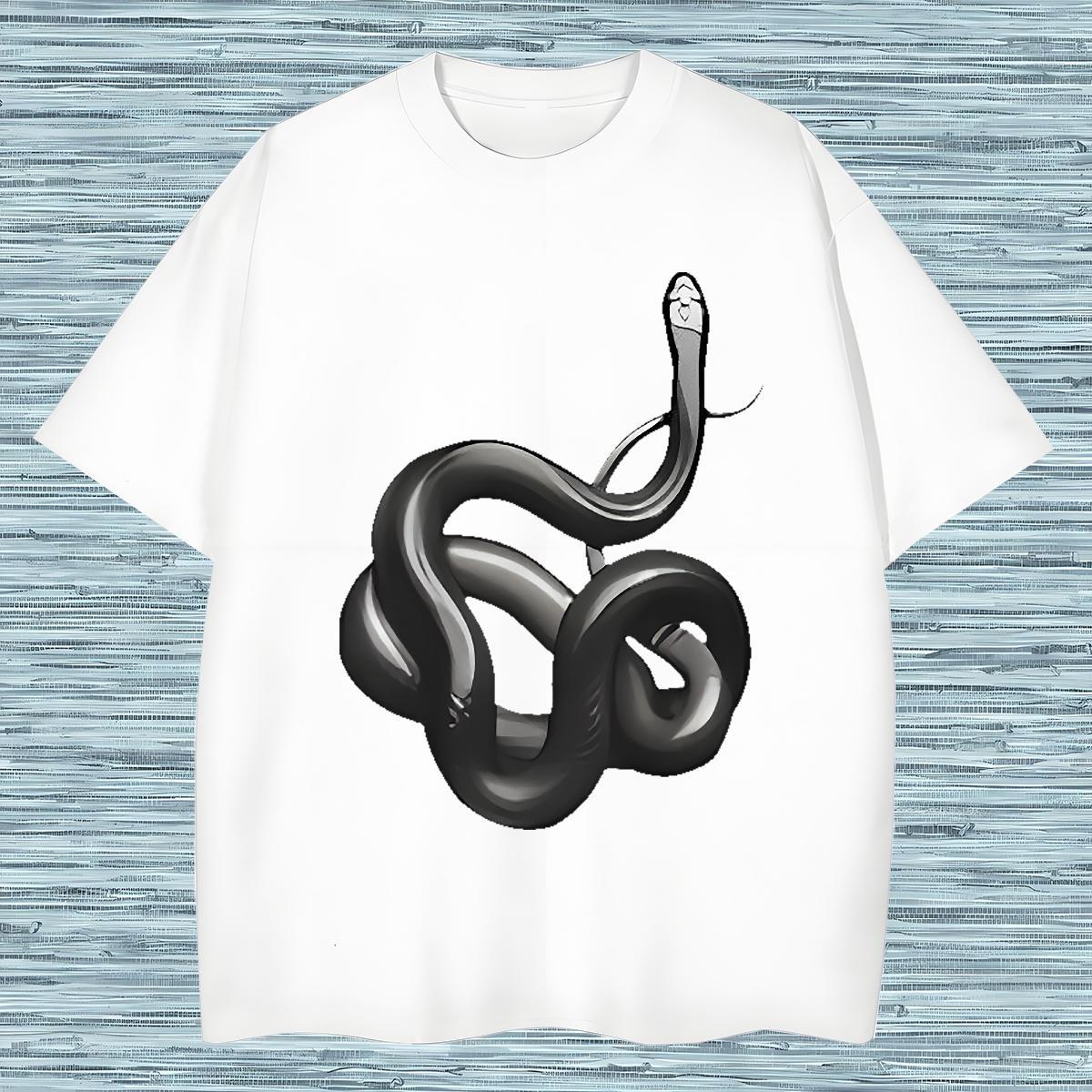 Men T Shirts 230g Pure Cotton snake Spring Summer Crew Neck Custom Cartoon Men Tops Tees Classic Popular Tops Shirt