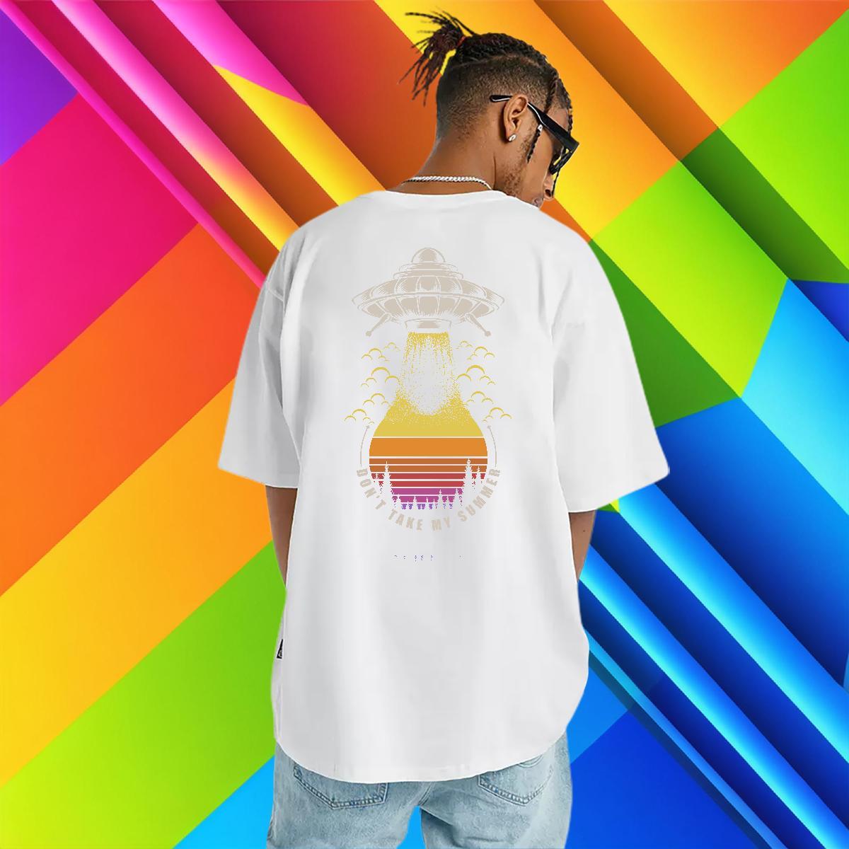 Free Shipping T shirt UFO Clothes 230g 100% Cotton Street Casual High Quality Anime Print Breathable Soft Men Clothes T-Shirt
