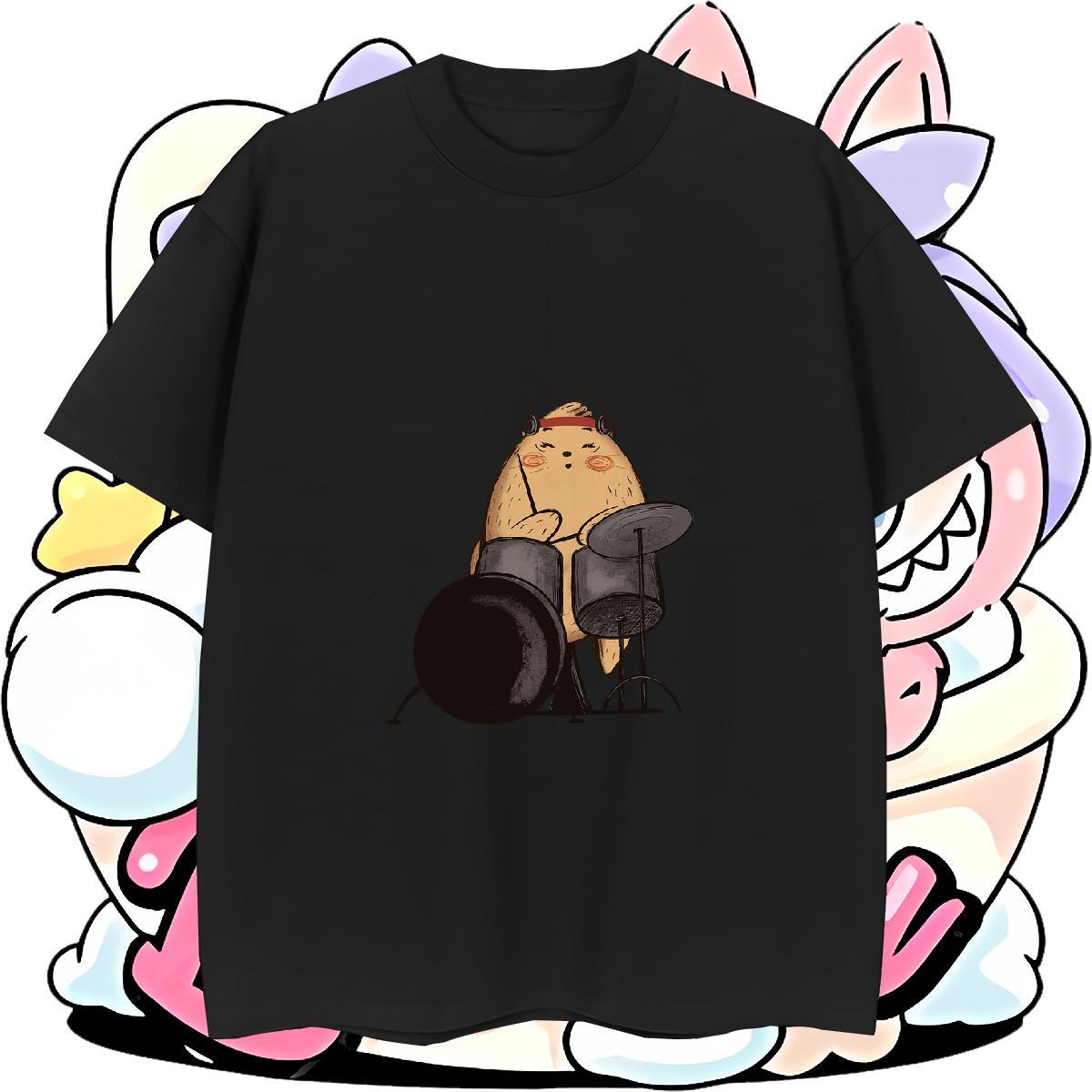 Loose Mens Tshirts 230g 100% Cotton Outdoor mouse DIY Breathable Short Sleeve 2024 Summer T-Shirts Tops