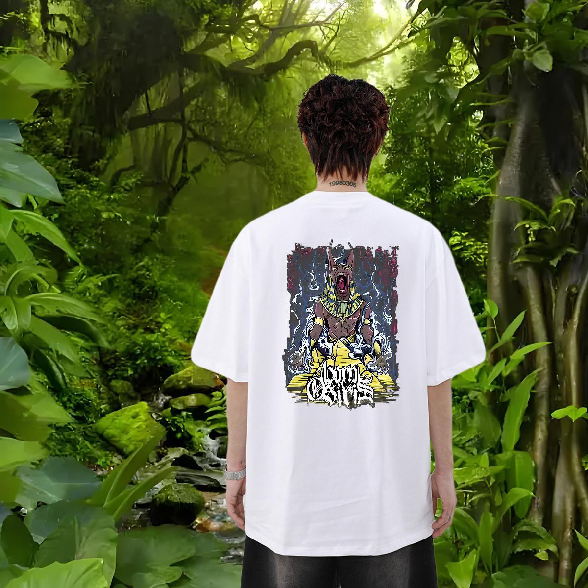 Brand Men T Shirts 230g Cotton Hip Hop Tops Tees Breathable Short Sleeve Comfortable Mens Tshirts Anime