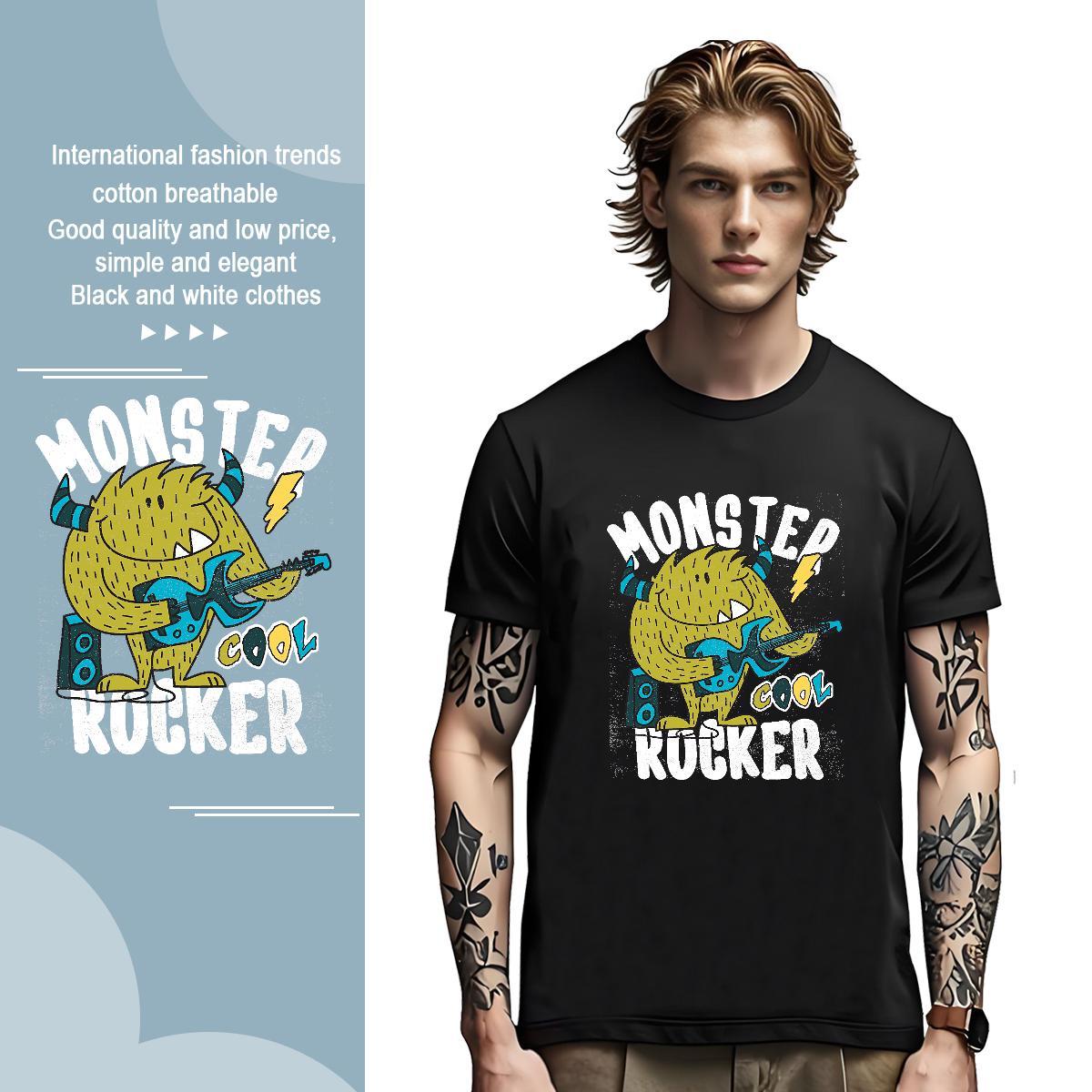 T-Shirts for Men 230g Cotton USA Casual Beach Breathable Crew Neck Custom Cartoon Men Tshirts DIY Cool Tee Shirt