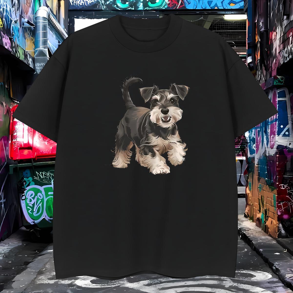 T-Shirts for Men 230g Cotton dog High Street Hip Hop Breathable Crew Neck Customized Men Tshirts Fashion Popular Top Tees