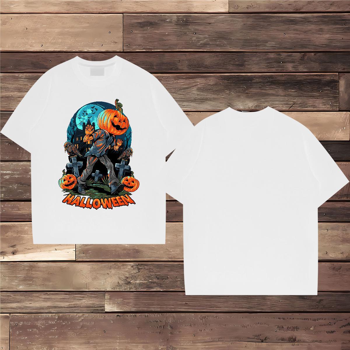 2024 Summer Men T Shirts 230g 100% Cotton pumpkin Sports Casual Tees Shirts Breathable Short Sleeve TOP Quality Mens Tshirts Customized