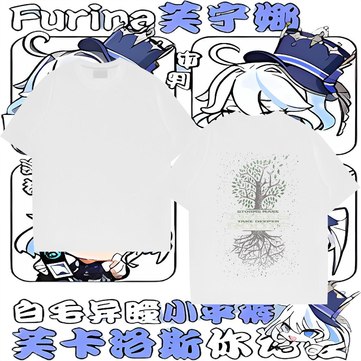 Customized T shirt 100% Cotton 230g tree Street Clothes Breathable Crew Neck Loose Fit Men Tshirts Cartoon Print