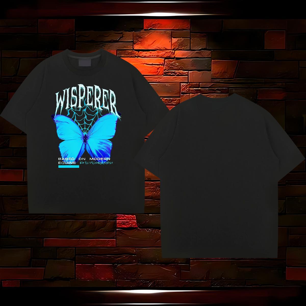 Fashion Designer Mens T Shirts 100% Cotton 230g Butterfly Hip Hop Tees Breathable Short Sleeve Loose Men Tops Tees Asian Size