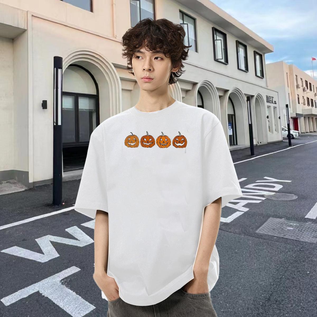 New Arrival Man T Shirts 230g Cotton halloween Beach Tee Shirt Breathable Short Sleeve Unisex Men Tshirts Plus Size Custom