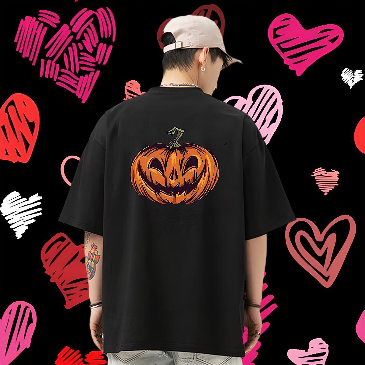 DIY Customized Man T Shirts 230g Pure Cotton halloween Street Casual Clothings Short Sleeve O-Neck Designer Men Tees Customized Print