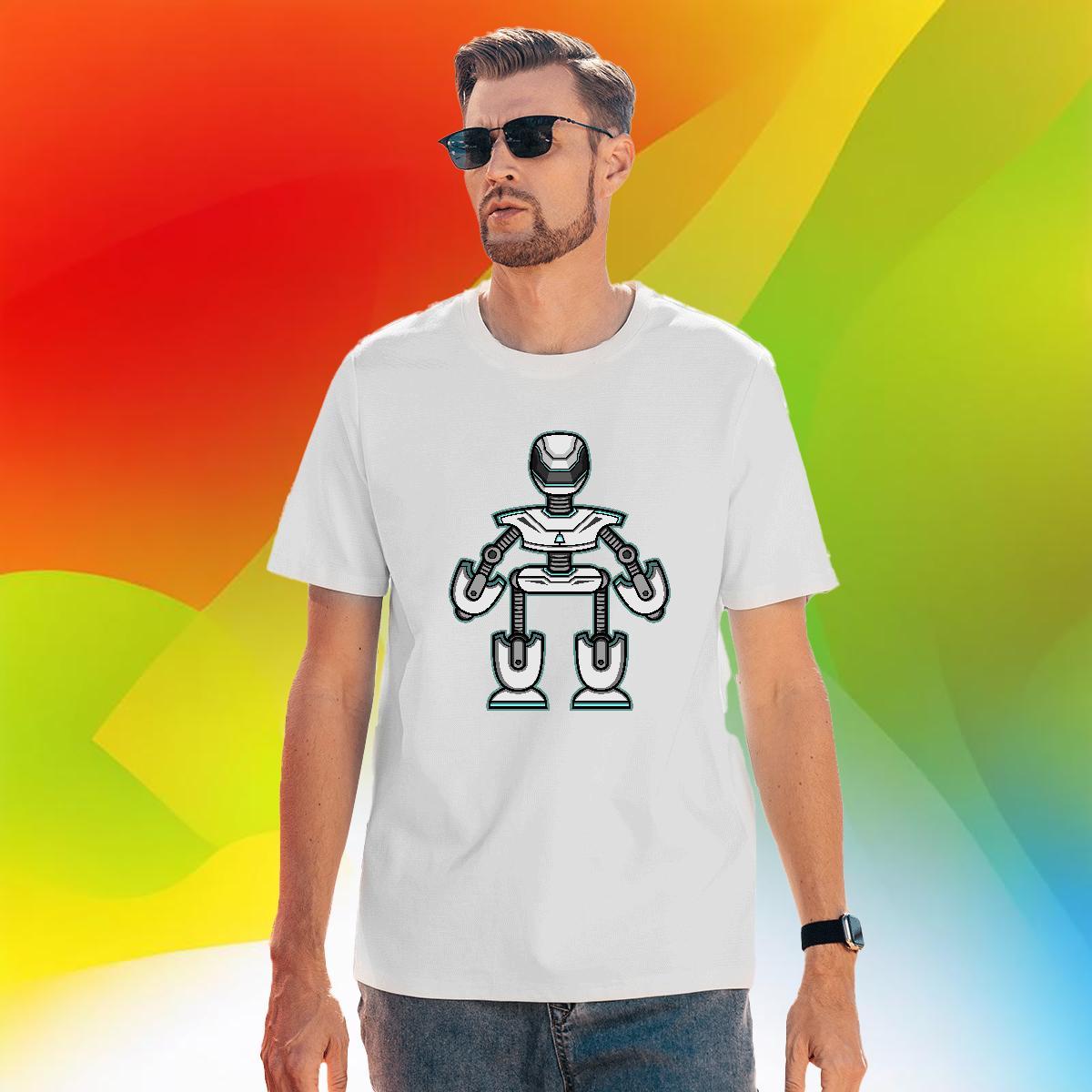 Soft Men Clothes T-Shirt 230g 100% Cotton Summer Casual robot Oversized 3XL 4XL Crew Neck DIY Customized T-Shirts Tshirts