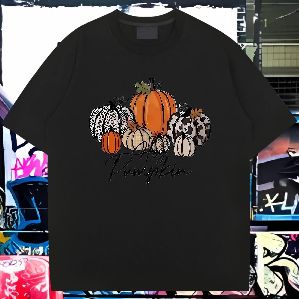 DIY Customized T shirt 100% Cotton 230g halloween Street Top Tees Round Neck Short Sleeve Loose Fit Men Tshirts Custom Big Size