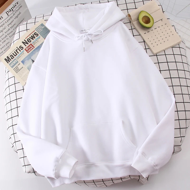 Autumn Casual Womens Solid Hoodie Comfortable Strecth Sweatshirts Loose Pocket Warm Clothes Fashion Street Female Pullovers 240806