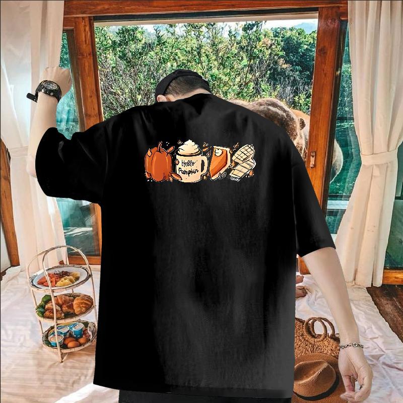 Classic Casual T Shirt For Man 230g Pure Cotton food Casual Beach Polos Breathable Soft Cool Design Mens Tshirts Customized Print