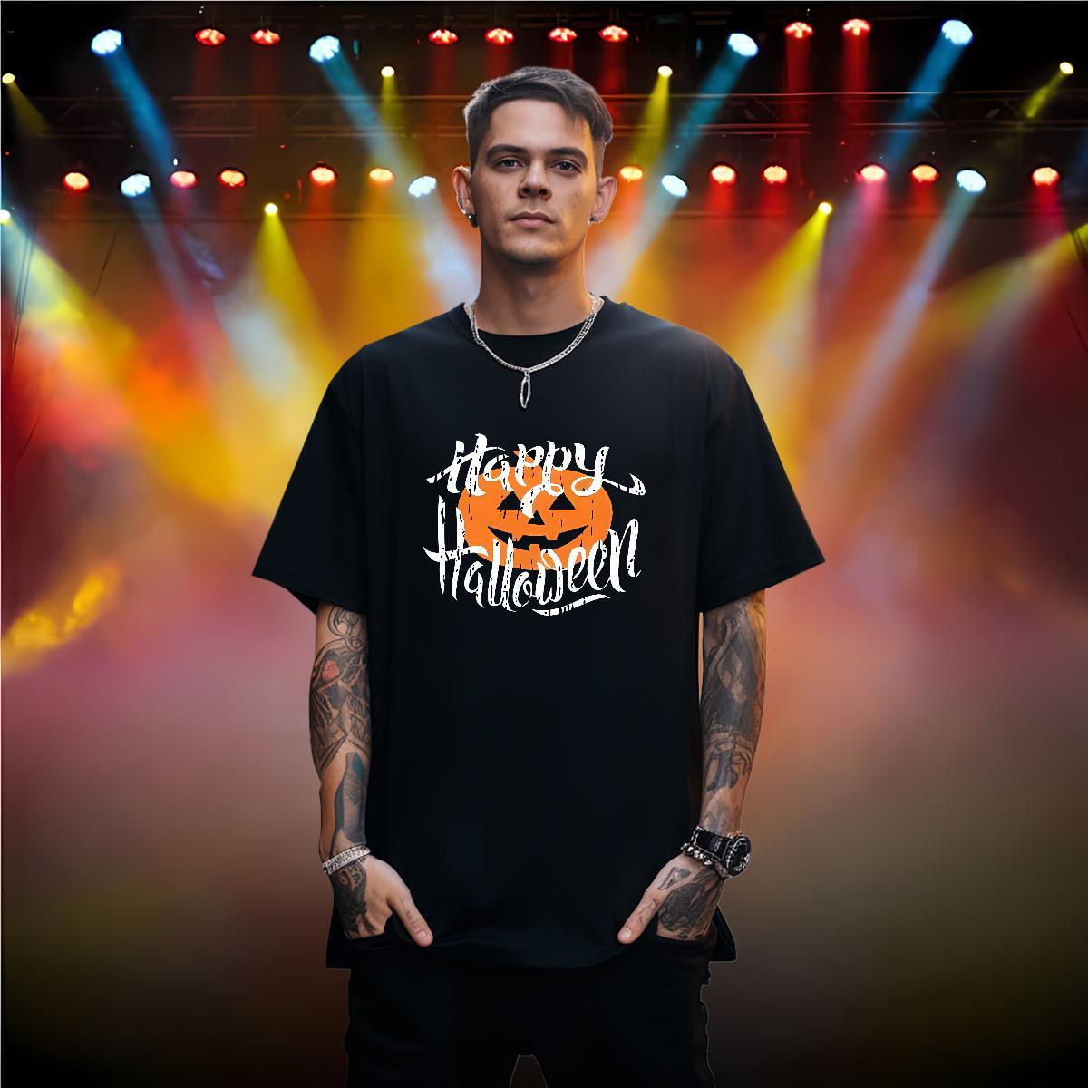 Mens T Shirts 230g Pure Cotton pumpkin Street Wear Breathable Short Sleeve DIY Men Tees Custom Unisex Top Tees