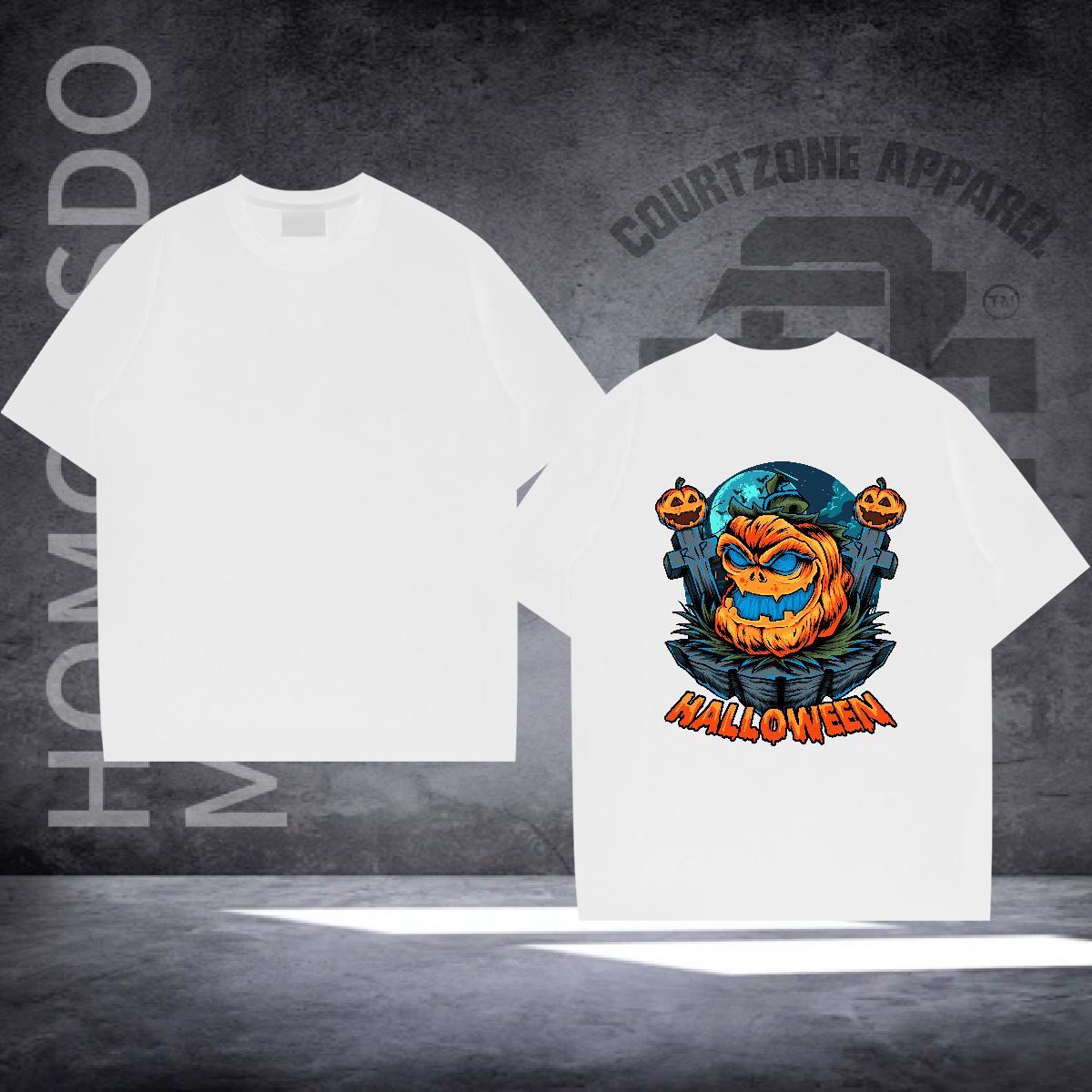 Brand T shirt 230g Pure Cotton pumpkin Sport Top Tees Crew Neck Cool Men Tops Tees Plus Size Custom