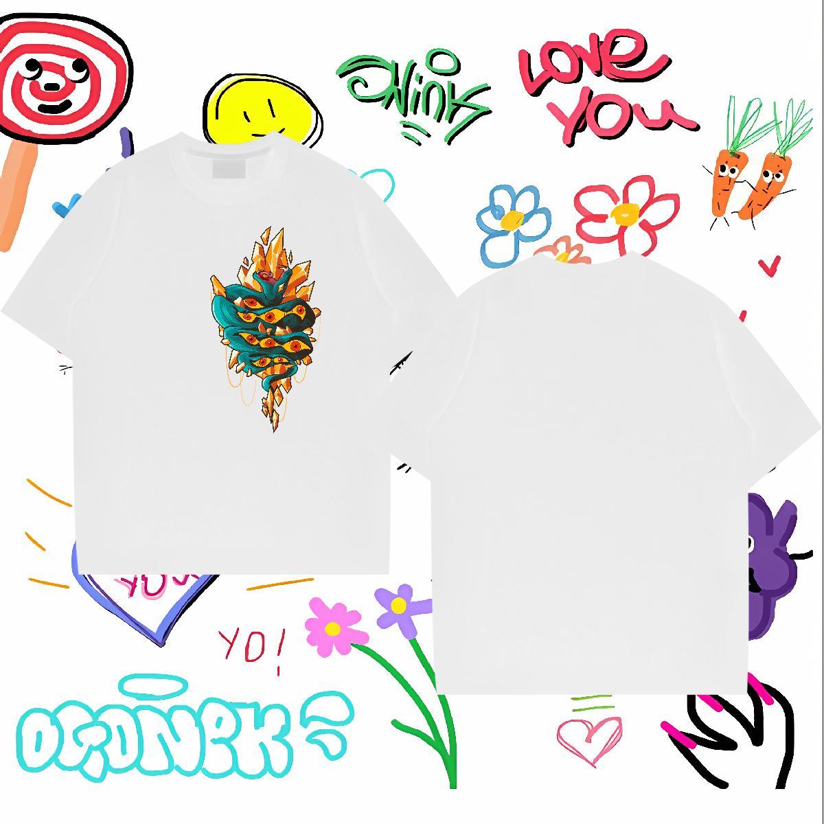 Classic T shirt 230g 100% Cotton snake Hip Hop Street Tops Breathable Designer Tshirts Customized