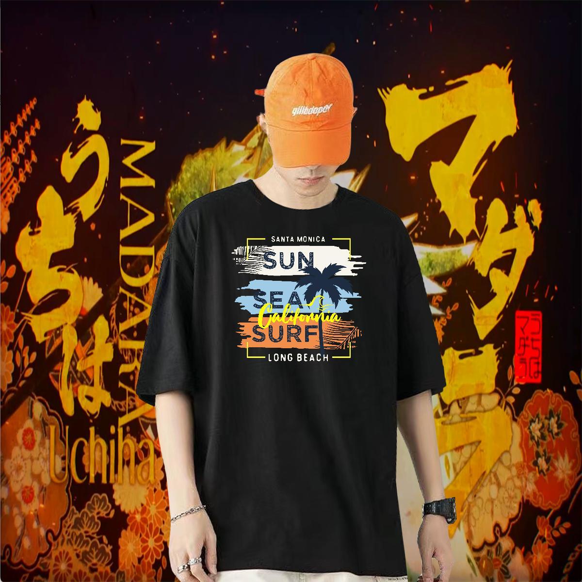 2024 Mens T Shirts 230g Cotton tree Anime Printing Street Top Tees Breathable Soft Wholesale Tshirt for Man Woman Plus Size Custom