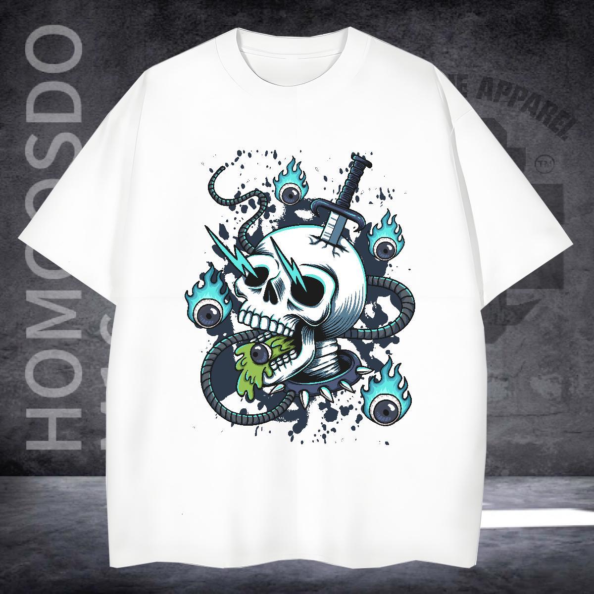 2024 Designer T shirt skull Tops Shirt 230g 100% Cotton Casual Daily Wear Comfortable Custom Printed Breathable Short Sleeve Men Tops Tees