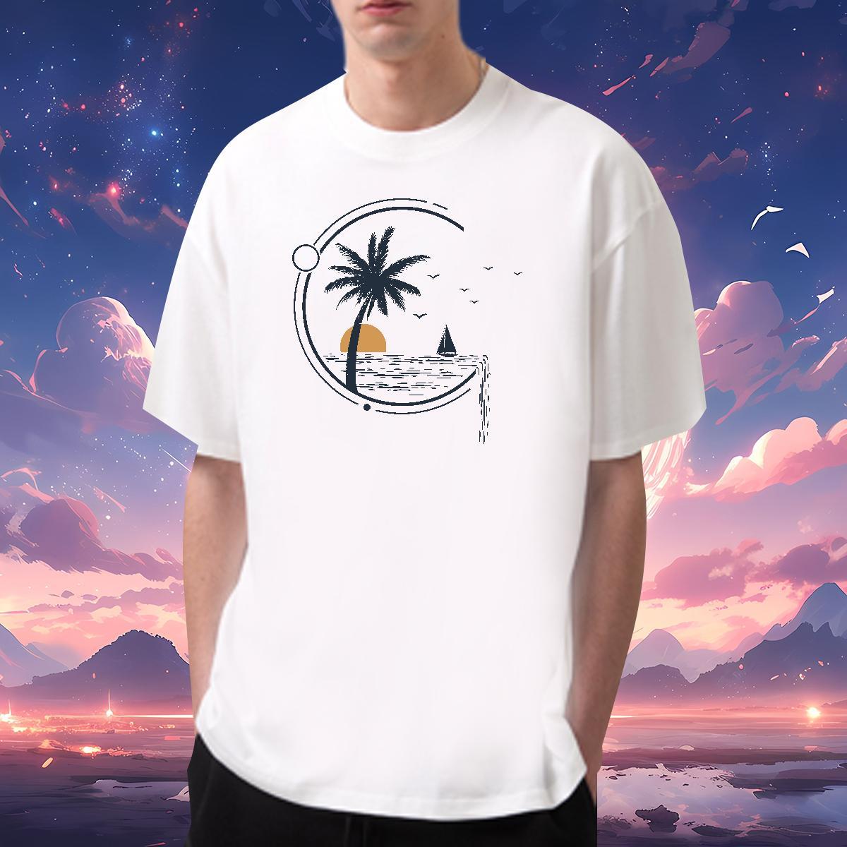 Man T Shirts 230g Cotton tree Hip Hop Pure Cotton DIY Printed Men Clothes T-Shirt Stylist Free Shipping Clothings