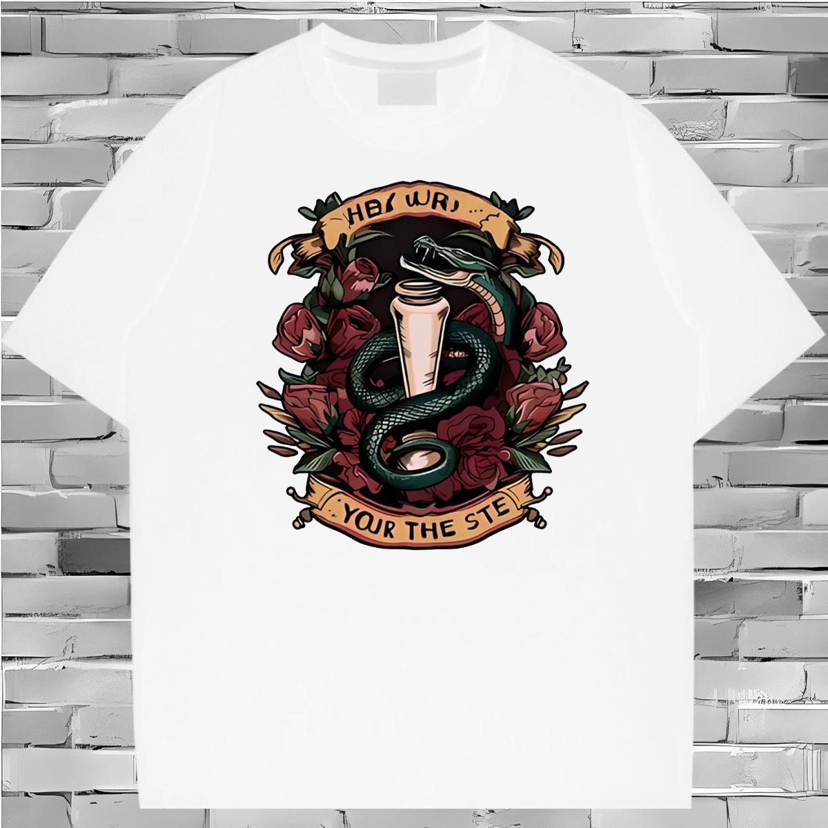 Free Shipping Mens T Shirts 230g 100% Cotton snake Street wear Hip Hop Tees Breathable Wholesale Tshirts Plus Size Custom