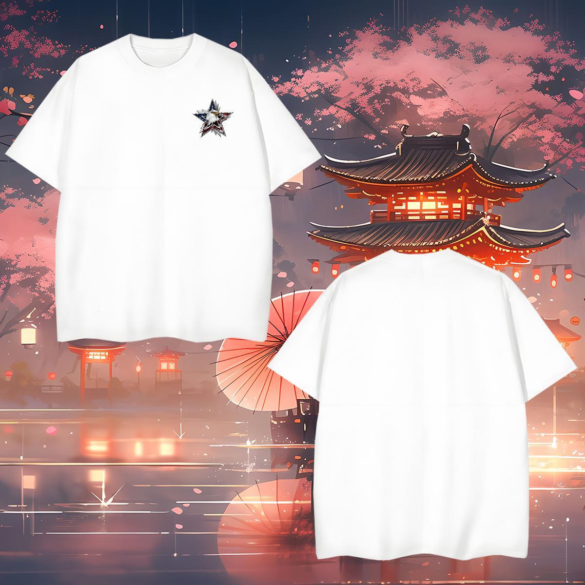 Loose Tshirt for Man Woman 230g Pure Cotton eagle T-Shirts for Men Casual Breathable Short Sleeve DIY Logo Oversized Fashion Designer Polos