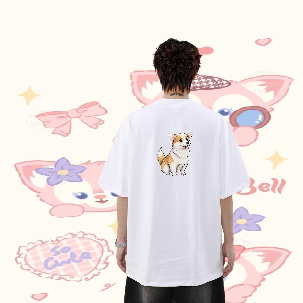 Custom Men T Shirts 230g Cotton Anime Printing Street Polos O Neck Short Sleeves Loose Fit Couples T Shirts Black Oversized