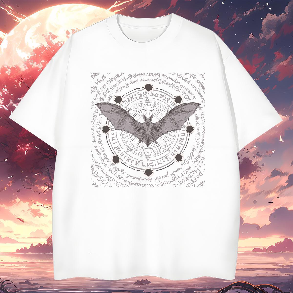 T-Shirts 230g Cotton bat Anime Printing Street Breathable Crew Neck Custom Cartoon Tshirt for Man Woman Wholesale Soft Polos