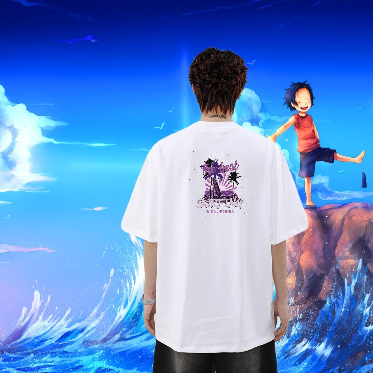 Brand T-Shirts for Men 230g Pure Cotton tree Beach Tops Breathable Short Sleeve Designer Men Tshirts Oversized