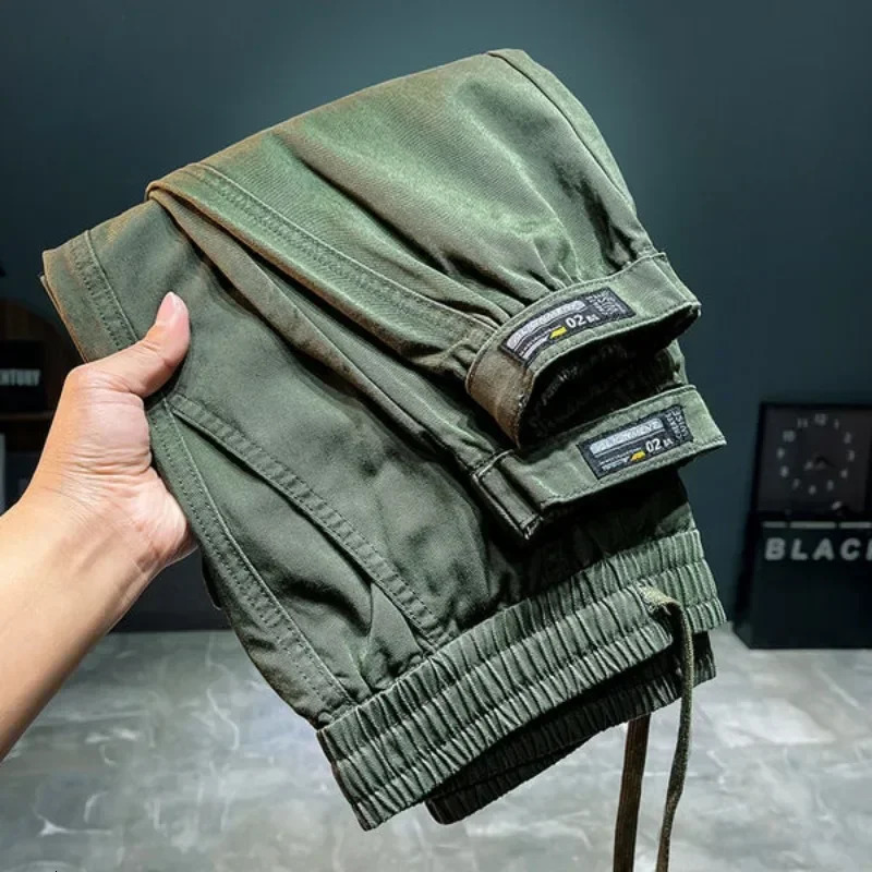 Male Trousers Harem Black Mens Cargo Pants Multi Pocket Stacked Multipockets Slacks Big Size est High Quality Harajuku Y2k 240806