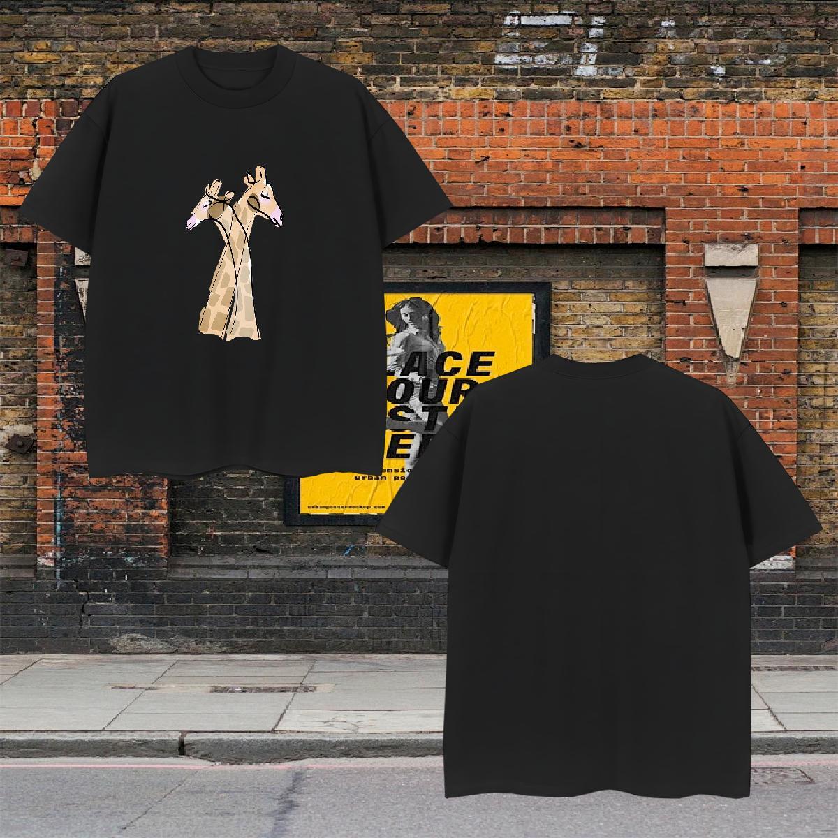 Designer Men Tshirts 230g Pure Cotton Deer T-Shirts High Street Hip Hop Breathable Crew Neck Asian Size Casual New Tees