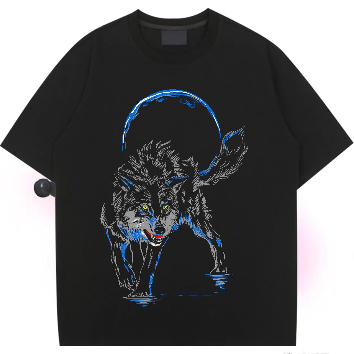 Comfortable T shirt Breathable Crew Neck Women Tshirts Skull wolf Beach 100% Cotton 230g Designer Tees Shirts
