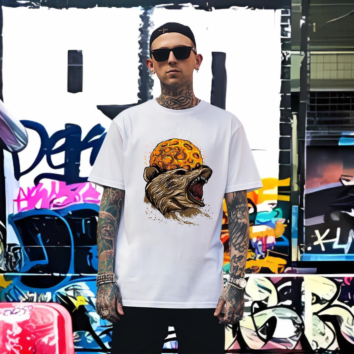 Men T Shirts 100% Cotton 230g cool Beach Breathable DIY Printed Tshirts Customized Popular Top Tees