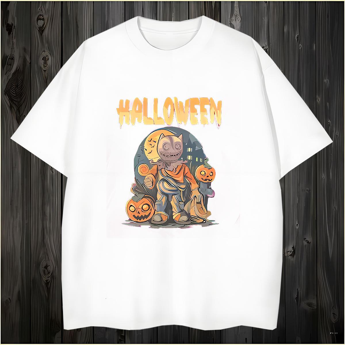 Loose Men Tshirts 230g Cotton monster T shirt Street Breathable Anime Fashion Tops Tees