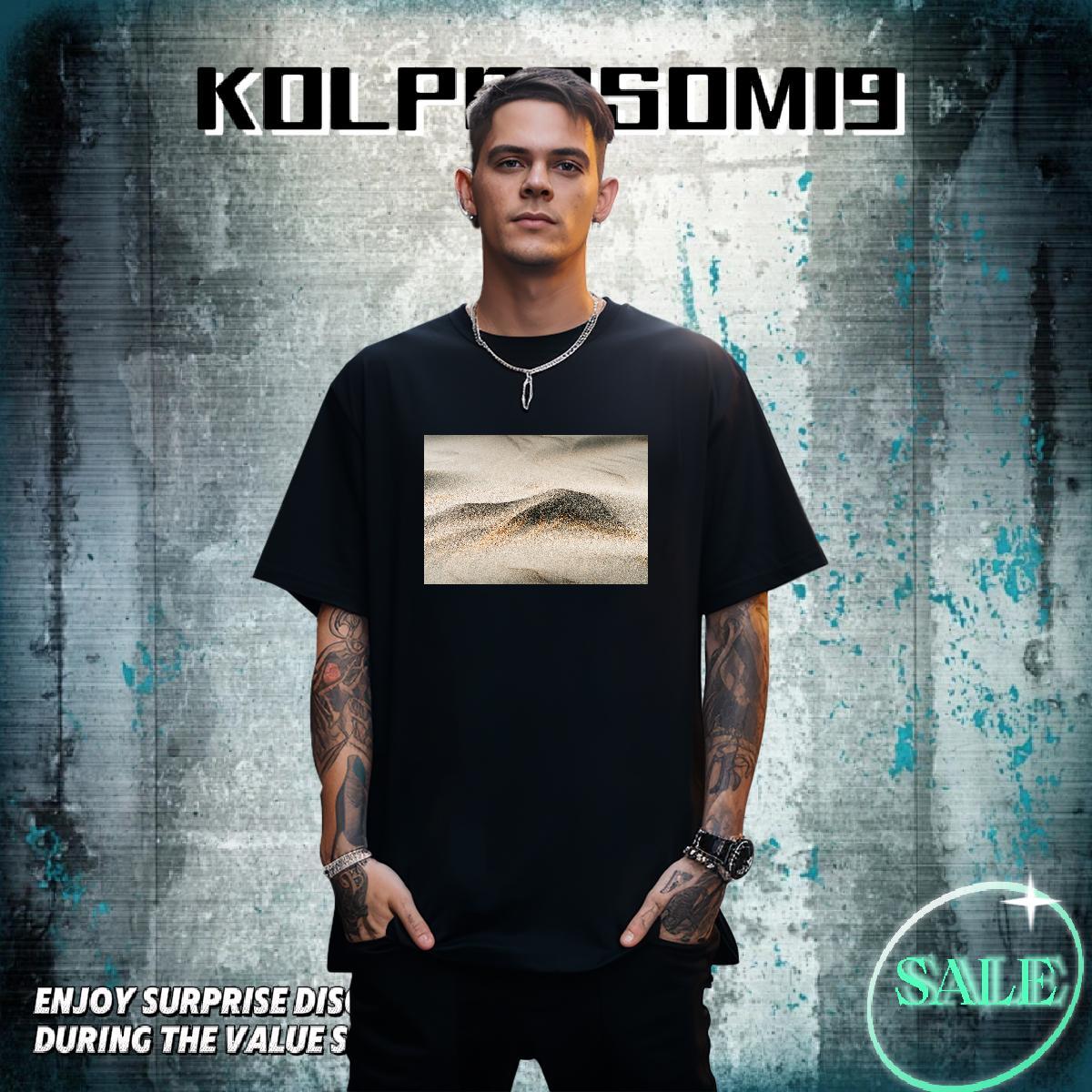 Loose Men Clothes T-Shirt 230g Cotton Daily Outfit desert Oversized 4XL Breathable Crew Neck Fashion Design T-Shirts Top Tees