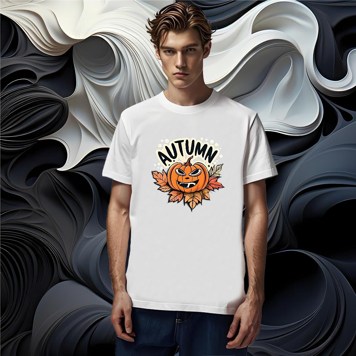 T shirt 100% Cotton 230g halloween Hip Hop Street Pure Cotton Anime Print Men Clothes T-Shirt Casual New Loose Tops