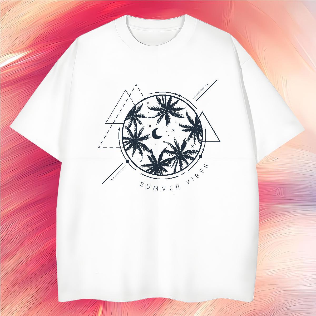 Man T Shirts 230g 100% Cotton tree Home Outdoor Crew Neck Cartoon Printing L-4XL Men Clothes T-Shirt Free Shipping Cool Top Tees