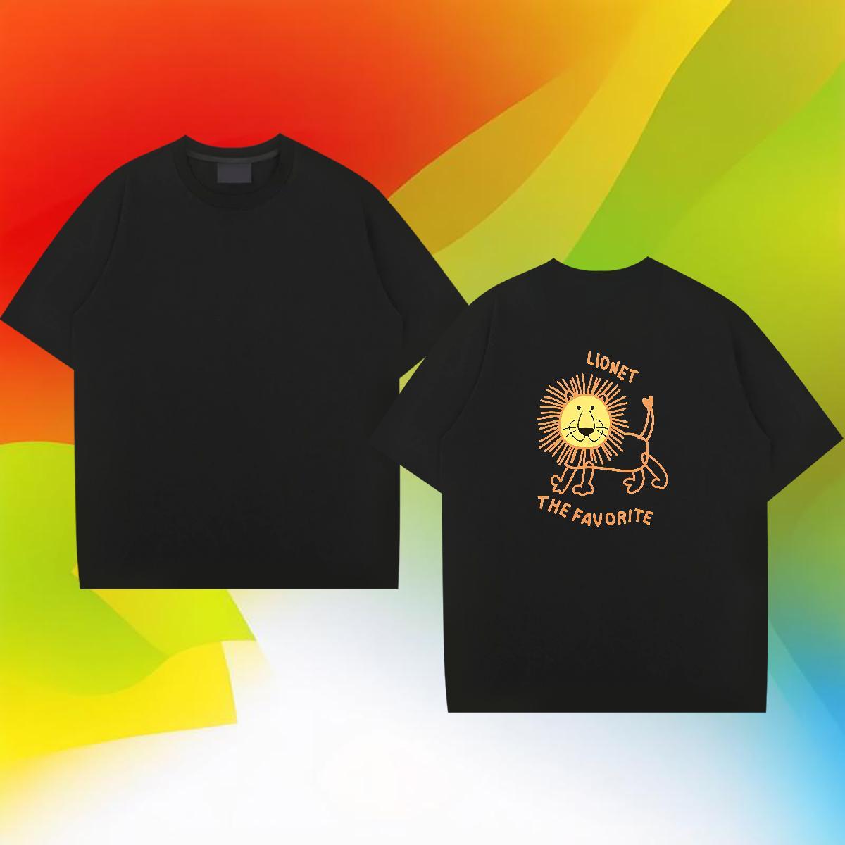 2024 Designer T Shirts Men 230g Cotton lion Beach Top Tees O-Neck Short Sleeve Brand Mens Tshirts Custom Anime