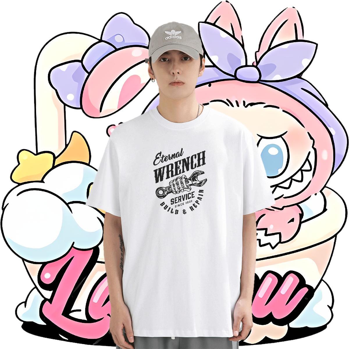 Comfortable Couples T Shirts 230g Cotton Home Outdoor tool Plus Size Cartoon O Neck Short Sleeves New Arrival T-Shirts Tops