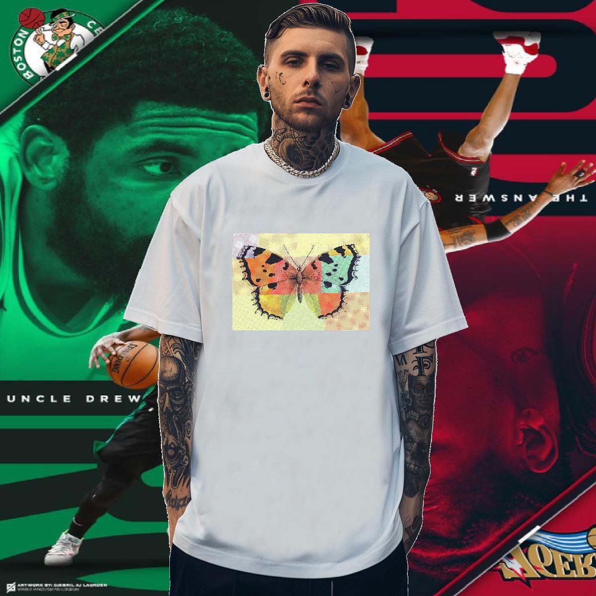 T Shirt For Man 230g Cotton Butterfly Sports Casual Breathable Crew Neck Custom Anime Tshirts Stylist Soft Tees