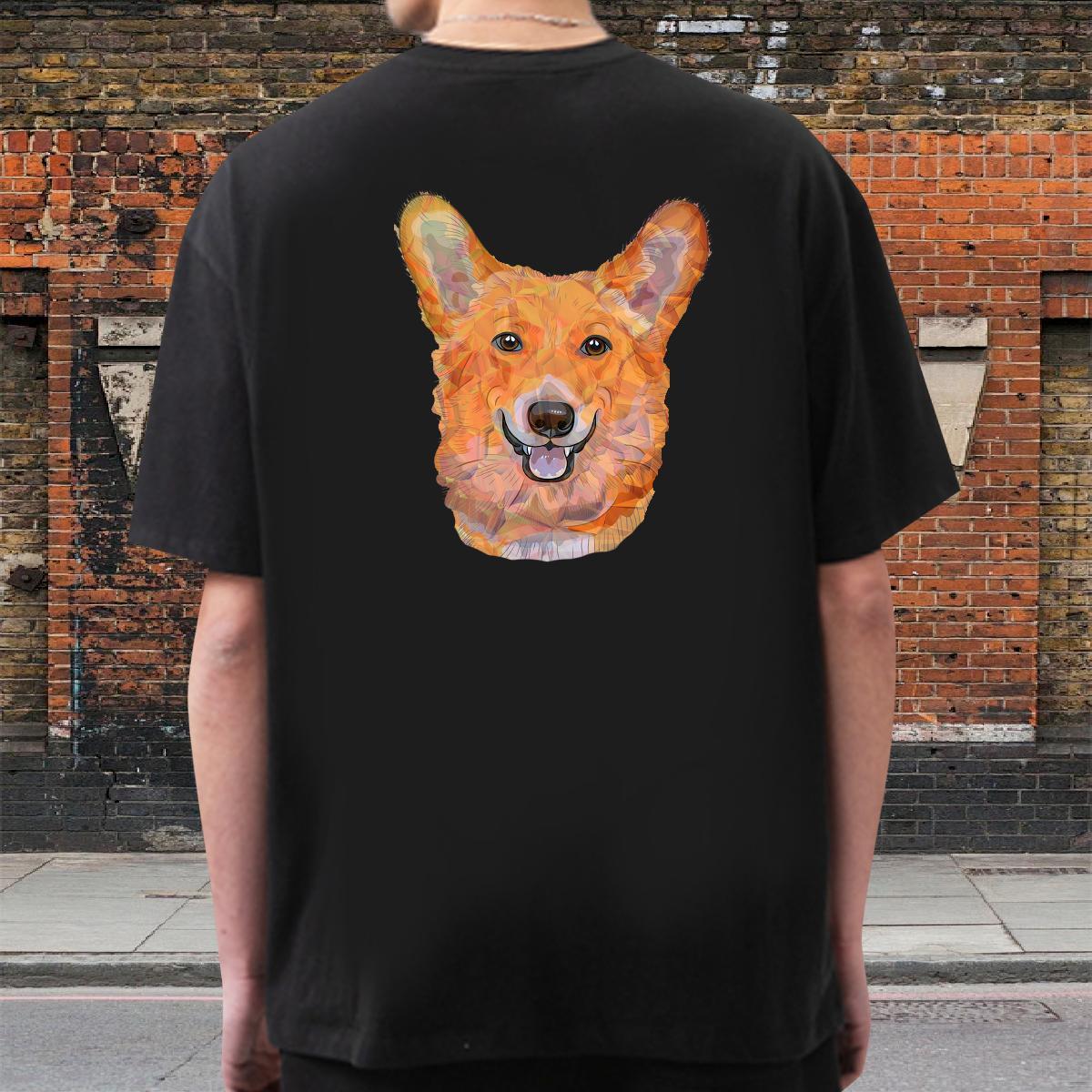Designer T Shirt For Man 230g 100% Cotton dog Casual Tees Shirts Short Sleeve O-Neck TOP Quality Tshirt for Man Woman White Plus Size